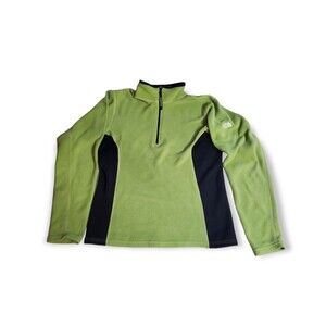 The North Face Women's 1/4 Zip Green & Black Fleece Medium